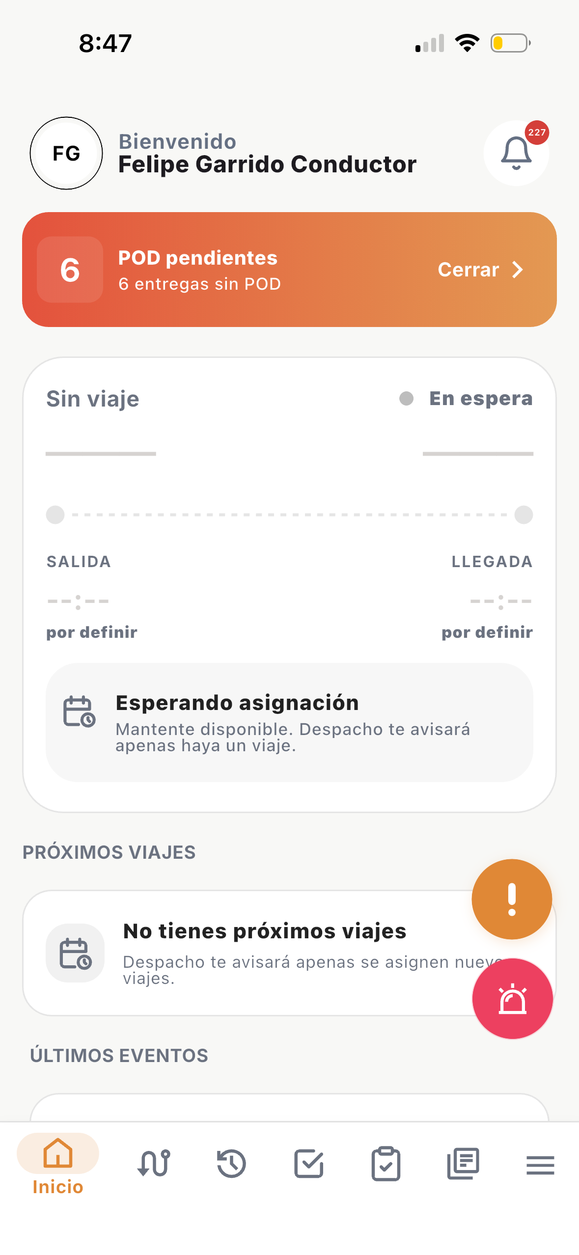 Inicio de la aplicación móvil Kaumon